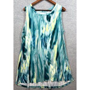 Logo Layers Tank Top Womens XL Sleeveless Loose Fit Tank Abstract
